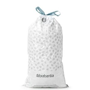 Brabantia PerfectFit Trash Bags (Size O/8 Gal) Thick Plastic Trash Can Liners with Drawstring Handles (120 Bags)