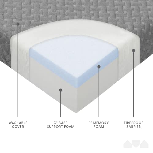 Milliard Premium Folding Mattress, Memory Foam Tri Fold with Waterproof Washable Cover, Cot Size (75"x31"x4)