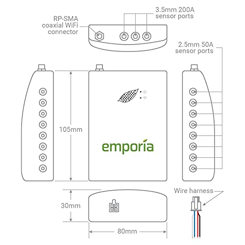 EMPORIA Smart 48 Amp Level 2 EV Charger with Home Energy Management System, Smart Home Energy Monitor with 16 Circuit Level Sensors