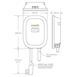 EMPORIA Smart 48 Amp Level 2 EV Charger with Home Energy Management System, Smart Home Energy Monitor with 16 Circuit Level Sensors