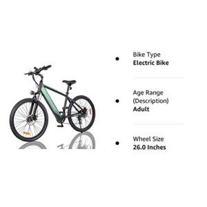 GELEISEN Electric Bike Adult, 26" 350W Ebike Electric Mountain Bike with 36V/10Ah Removable Battery, 5 Level Pedal Assist, LCD Display with USB, Shimano Rear 7 Speed Gears[Gifts for Men Women]