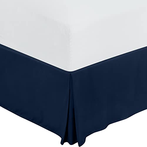 Utopia Bedding Queen Bed Skirt - Soft Quadruple Pleated Ruffle - Easy Fit with 16 Inch Tailored Drop - Hotel Quality, Shrinkage and Fade Resistant (Queen, Navy)