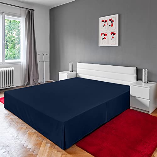 Utopia Bedding Queen Bed Skirt - Soft Quadruple Pleated Ruffle - Easy Fit with 16 Inch Tailored Drop - Hotel Quality, Shrinkage and Fade Resistant (Queen, Navy)