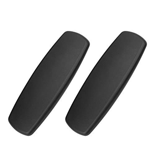 ALUCSET 10" Long x 3" Wide Office Chair Replacement Armrest Arm Pads Caps Univeral 4" 5.5" Mounting Hole Office Chair Parts 1 Pair (Black, Set of 2)