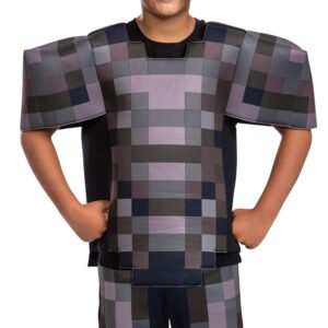 Disguise Minecraft Costume, Official Nether Armor Outfit for Kids Minecraft Costume, Deluxe Child Size Medium (7-8)