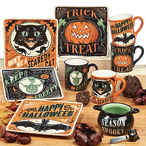 Certified International Scaredy Cat 18 oz. Mugs, Set of 4 Assorted Designs