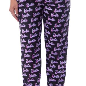 Mattel Womens' Barbie Logo All Over Print Loungewear Sleep Pajama Pants (M)