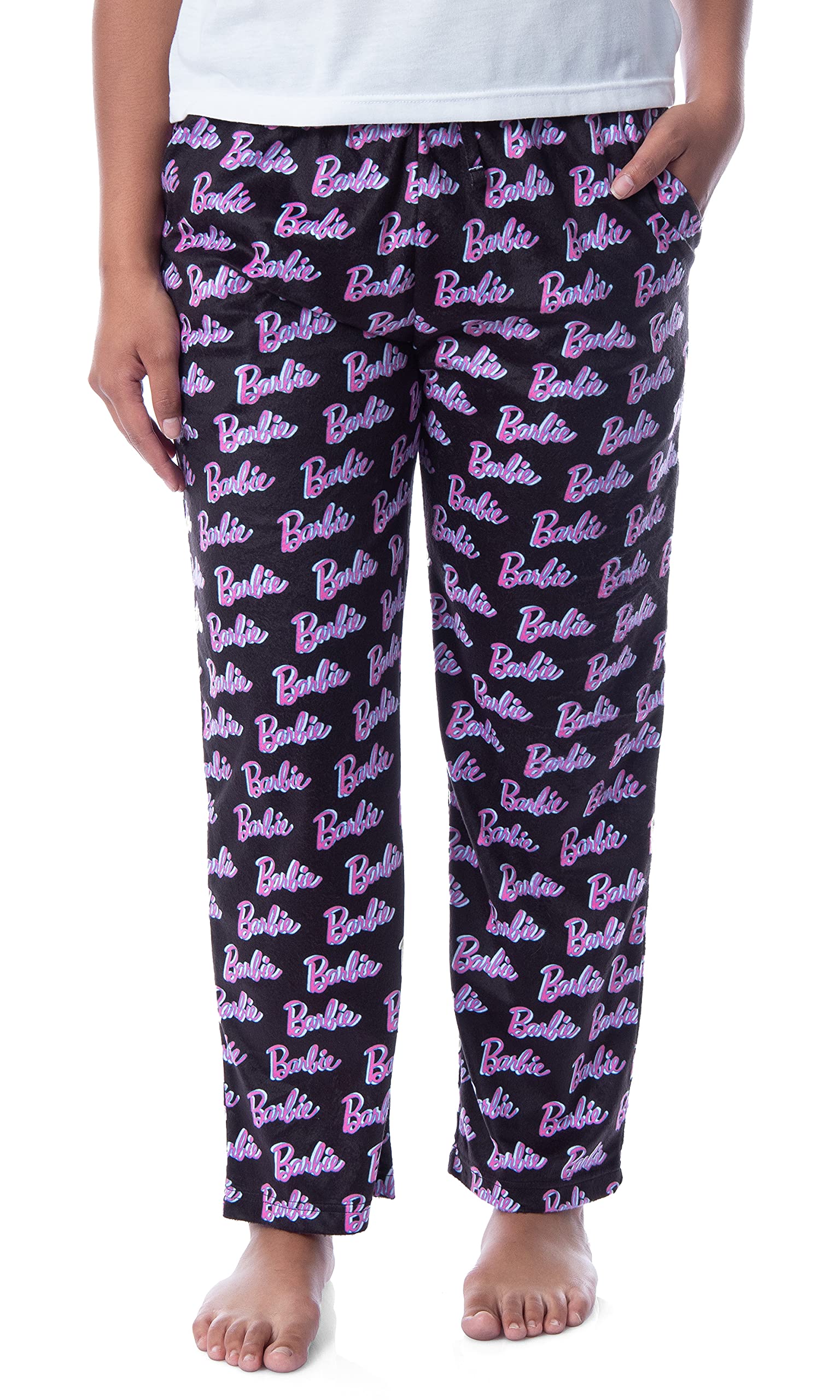 Mattel Womens' Barbie Logo All Over Print Loungewear Sleep Pajama Pants (M)