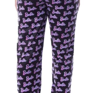 Mattel Womens' Barbie Logo All Over Print Loungewear Sleep Pajama Pants (M)