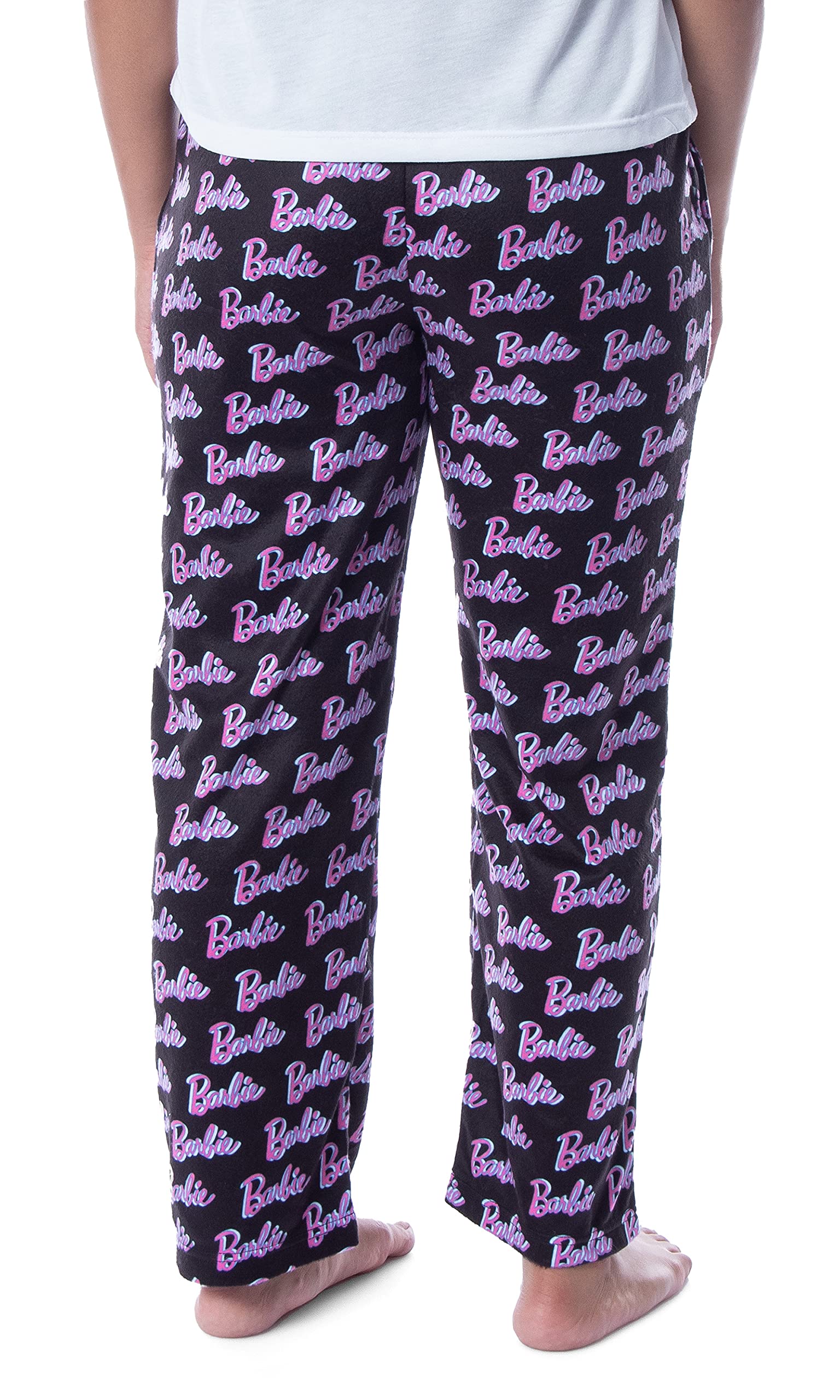 Mattel Womens' Barbie Logo All Over Print Loungewear Sleep Pajama Pants (M)