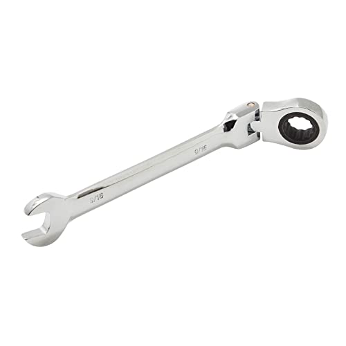 Built Industrial 7 Piece Flex Head Ratcheting Wrench Set, Imperial/SAE 5/16 to 3/4 Inch Chrome Vanadium Steel Combination Wrenches