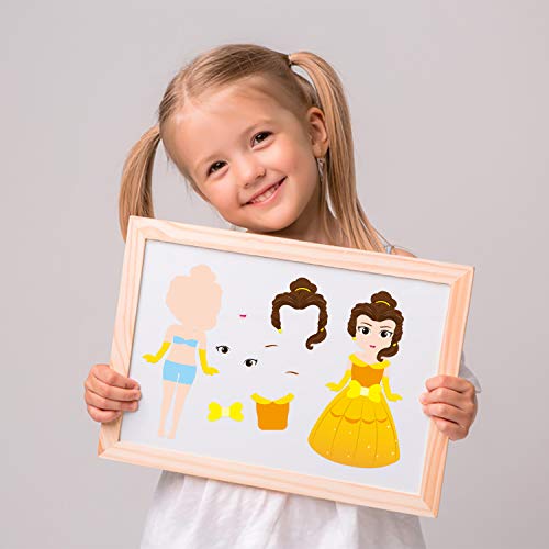 40 Pcs Princess Dress-Up Make Your Own Face Stickers, DIY Face Stickers for Kids Make a Face Sticker Kids Craft Game for Princess Birthday Party Supplies