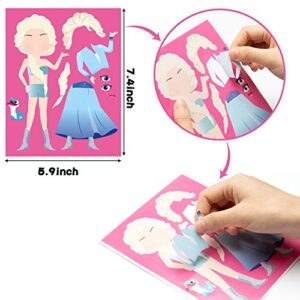 40 Pcs Princess Dress-Up Make Your Own Face Stickers, DIY Face Stickers for Kids Make a Face Sticker Kids Craft Game for Princess Birthday Party Supplies