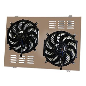 ECMRAD Aluminum Radiator Shroud+2x12"Fans Compatible for 1973-1991 Chevy C10 C20 C30 K10, K5 Blazer Truck 5.7L 7.4L V8, Pickup Blazer/GMC