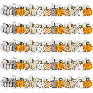 40 Pieces Pumpkin Bulletin Board Borders Fall Bulletin Border Decorations Halloween Bulletin Board Borders Fall Classroom Decorations for Halloween Thanksgiving Home Sweet Classroom (Simple Style)