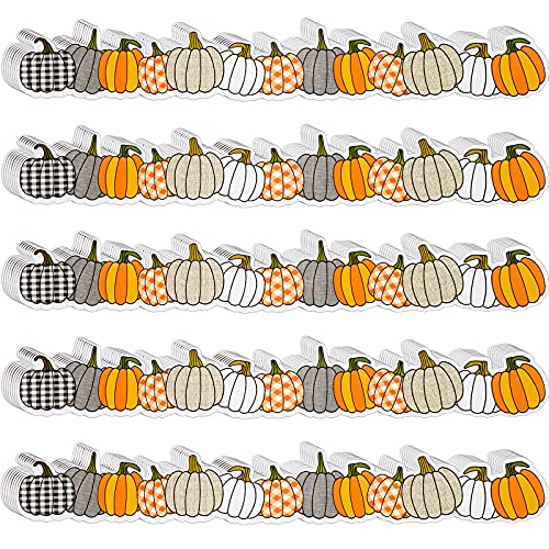 40 Pieces Pumpkin Bulletin Board Borders Fall Bulletin Border Decorations Halloween Bulletin Board Borders Fall Classroom Decorations for Halloween Thanksgiving Home Sweet Classroom (Simple Style)