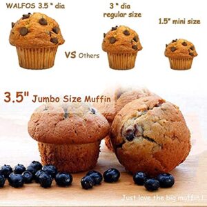 Walfos 4Pcs Silicone Mini Loaf Pan Set and 2Pcs Silicone Jumbo Texas Muffin Pan Set- Non-Stick Silicone, Just PoP Out ! Food Grade and BPA Free !