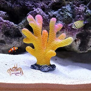 yahukeny 10 Pieces Artificial Glowing Fish Tank Decorations Silicone Resin Fluorescent Floating Jellyfish Simulation Coral Mushroom Fake Lion Fish Landscape Accessories for Aquarium Household Office