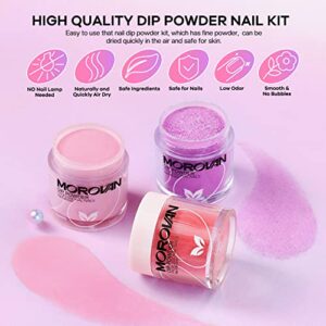 Morovan Dip Powder Nail Kit: 30 Pcs Dip Nails Powder Starter Kit with 22 Colors Dipping Powder - All Seasons Nail Dip Powder Kit for Nail Art Manicure Dip Powder Liquid Set