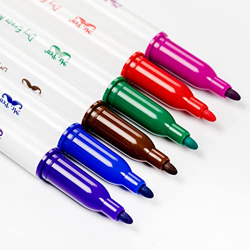 Mr. Pen- Magnetic Marker Holder, White, Magnetic Dry Erase Marker Holder with 6 Colorful Markers, Whiteboard Marker Holder, White Board Organizer, Dry Erase Board Organizer, Dry Erase Holder
