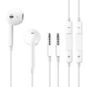 2 Pack Apple Earbuds [Apple MFi Certified] Headphones Earphones with 3.5mm Wired in Ear Headphone Plug(Built-in Microphone & Volume Control) Compatible with iPhone,iPad,iPod,PC,MP3/4,Android -White