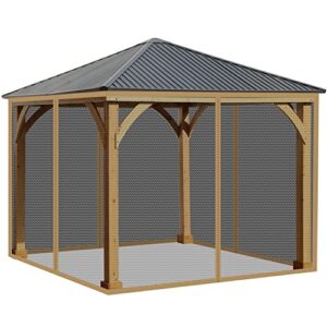 bps gazebo netting screen replacement universal 4-panel sidewalls for backyard, patio, garden,outdoor (only netting)