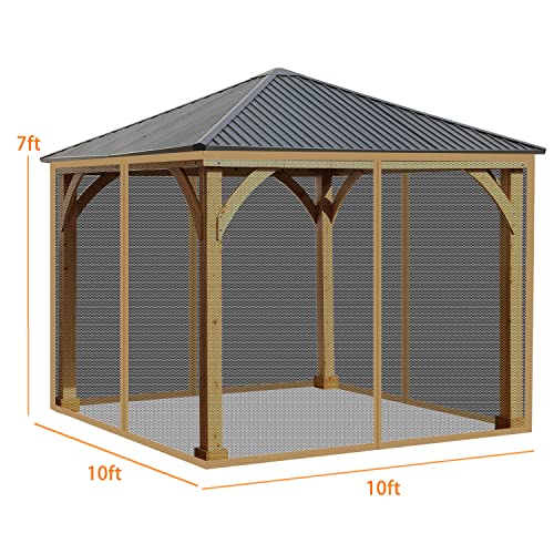 BPS Gazebo Netting Screen Replacement Universal 4-Panel Sidewalls for Backyard, Patio, Garden,Outdoor (Only Netting)