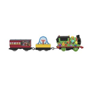 Thomas & Friends Motorized Toy Party Train Percy Battery-Powered Engine for Preschool Kids Ages 3+ Years