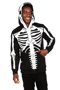 tipsy elves casual skeleton hoodie black white halloween costume size medium