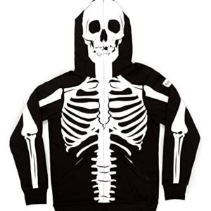 Tipsy Elves Casual Skeleton Hoodie Black White Halloween Costume Size Medium