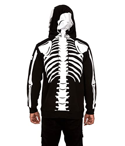 Tipsy Elves Casual Skeleton Hoodie Black White Halloween Costume Size Medium