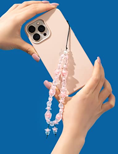 Fechdoo Lightweight Pink Cute Cell Phone Charm, Phone Lanyard Clay Beaded Charm Chain, Phone Chain Accessories Cute Durable For Women