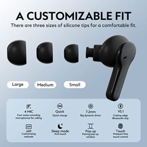 QCY T13 True Wireless Earbuds Bluetooth 5.1 Headphones Touch Control with Charging Case Waterproof Stereo Earphones in-Ear Built-in Mic Headset 40H Playtime (Black)