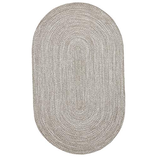 SUPERIOR Reversible Braided Indoor/Outdoor Area Rug, 4' x 6', Slate-White