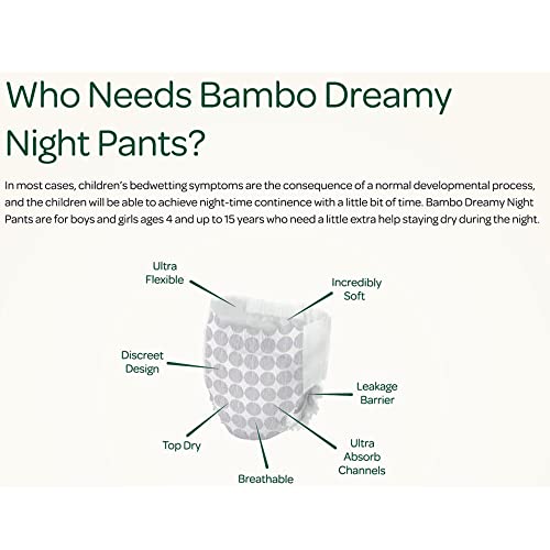 Bambo Nature Premium Dreamy Night Pants: Girls 4-7 years, 30 Count