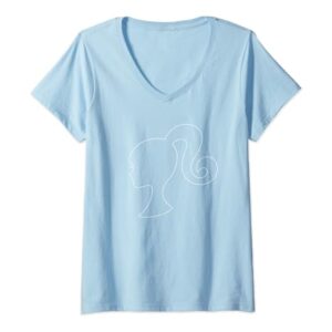 Barbie Ponytail Silhouette V-Neck T-Shirt