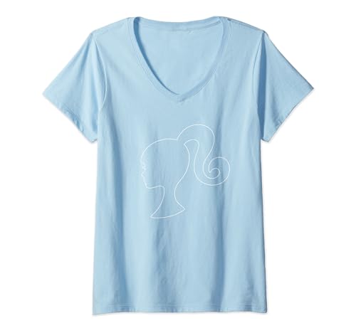 Barbie Ponytail Silhouette V-Neck T-Shirt