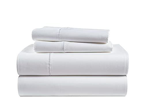 LANE LINEN 100% Egyptian Cotton Bed Sheets - 1000 Thread Count 4-Piece White Calking Set Bedding Sateen Weave Luxury Hotel 16" Deep Pocket (Fits Upto 17" Mattress)