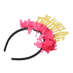 30 Flirty Thriving Party Crown - Party Tiara for Thirty Birthday,Funny Glittering Pink Paper Headgear,Birthday Gift For Girls or Women