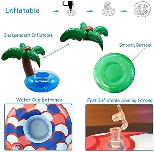 Pool Floaties for Girl Dolls,9 Pack Swimming Inflatable Drink Floats,Inflatable Cup Coasters with Air Pump for Summer Pool Party,Pool Party Ring Drink Holder for 11.42 inch Tall Dolls Pool Toys