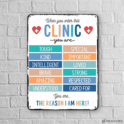 Clinic Posters For Room Decoration - When You Enter Clinic Metal Signs Vintage Tin Signs Health Posters for School Nurse Office Decor - Printable Metal Wall Decor Retro Decor Pediatric Exam Room Decor