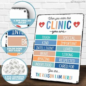 Clinic Posters For Room Decoration - When You Enter Clinic Metal Signs Vintage Tin Signs Health Posters for School Nurse Office Decor - Printable Metal Wall Decor Retro Decor Pediatric Exam Room Decor