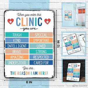 Clinic Posters For Room Decoration - When You Enter Clinic Metal Signs Vintage Tin Signs Health Posters for School Nurse Office Decor - Printable Metal Wall Decor Retro Decor Pediatric Exam Room Decor
