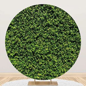 leowefowa polyester greenery wall round backdrop 7.5x7.5ft vibrant green leaves wall ivy background for photo children baby birthday baby shower wedding event anniversary party banner supplies