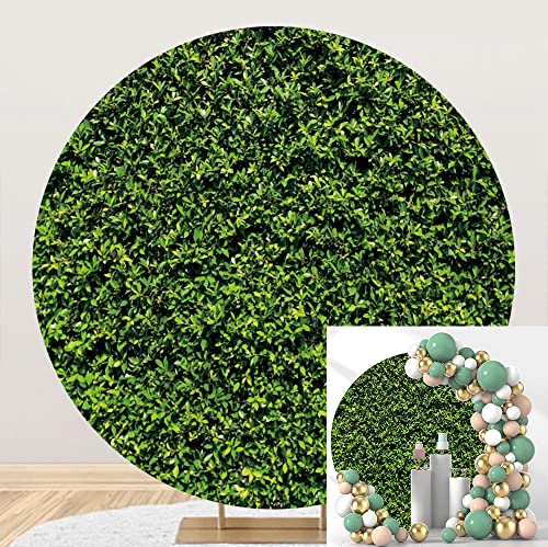 Leowefowa Greenery Green Leaves Round Backdrop Cover 7.2ft Grass Backdrop Wall Spring Nature Outdoorsy Backdrop Circle Backdrop Stand Cover Ivy Backdrop Birthday Baby Shower Wedding Bridal Party Decor