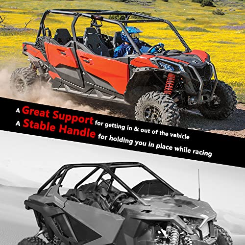 RERPRO UTV ATV Grab Handles, 1.5” - 1.75” Roll Bar Grab Handles Compatible with Polaris RZR, Kawasaki, Wildcat, UTV ATV Hand Hold Replacement Straps Grip, 2 Pack