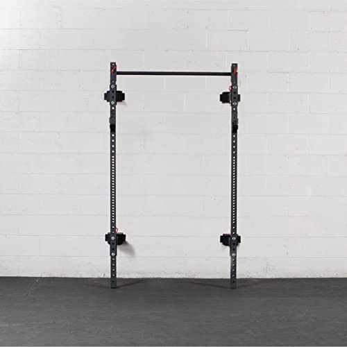 Titan Fitness T-3 Series 82-inch Wall Mounted Folding Power Rack, Space Savings Rack, Folds up to 5â€ from the Wall