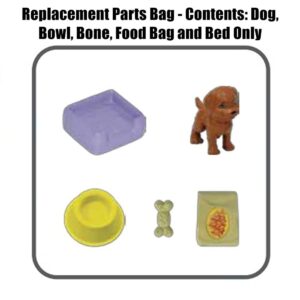 Replacement Parts for Barbie Dollhouse Series - Barbie Dreamhouse - FHY73 - Replacement Dog, Bowl, Bone, Food Bag and Bed