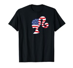 barbie - americana flag silhouette t-shirt