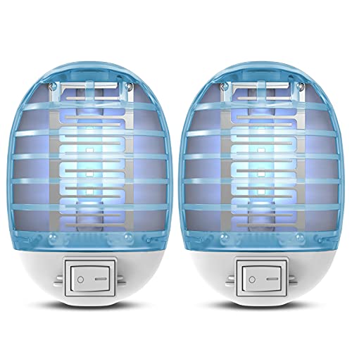 Bug Zappers Indoor Plug in, Electric Fly Zapper Mosquito Killer, Fly Trap with Blue Light for Kitchen, Room,Bedroom Home,Baby,Office 2 Packs